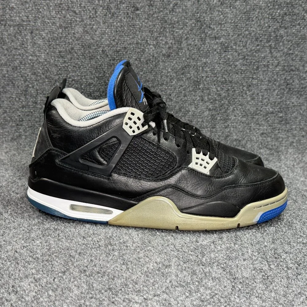 Jordan 4 Retro Shoes Men's 13 Motorsports Alternate Black Blue Athletic Sneakers